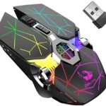 Wireless Gaming Mouse Rechargeable,RGB Multi-Colour Backlit Game Mice with 7 Buttons Computer Accessories,2.4G Silent Optical,3 Adjustable DPI Game Mouse Power Saving Mode for Laptop/PC/Notebook